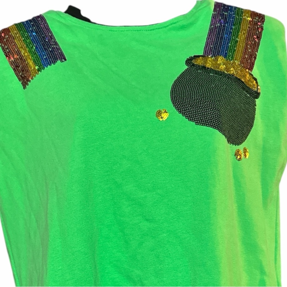 Queen of Sparkles Pot of Gold Rainbow Sequin Ultra Mini Dress. - Picture 8 of 11